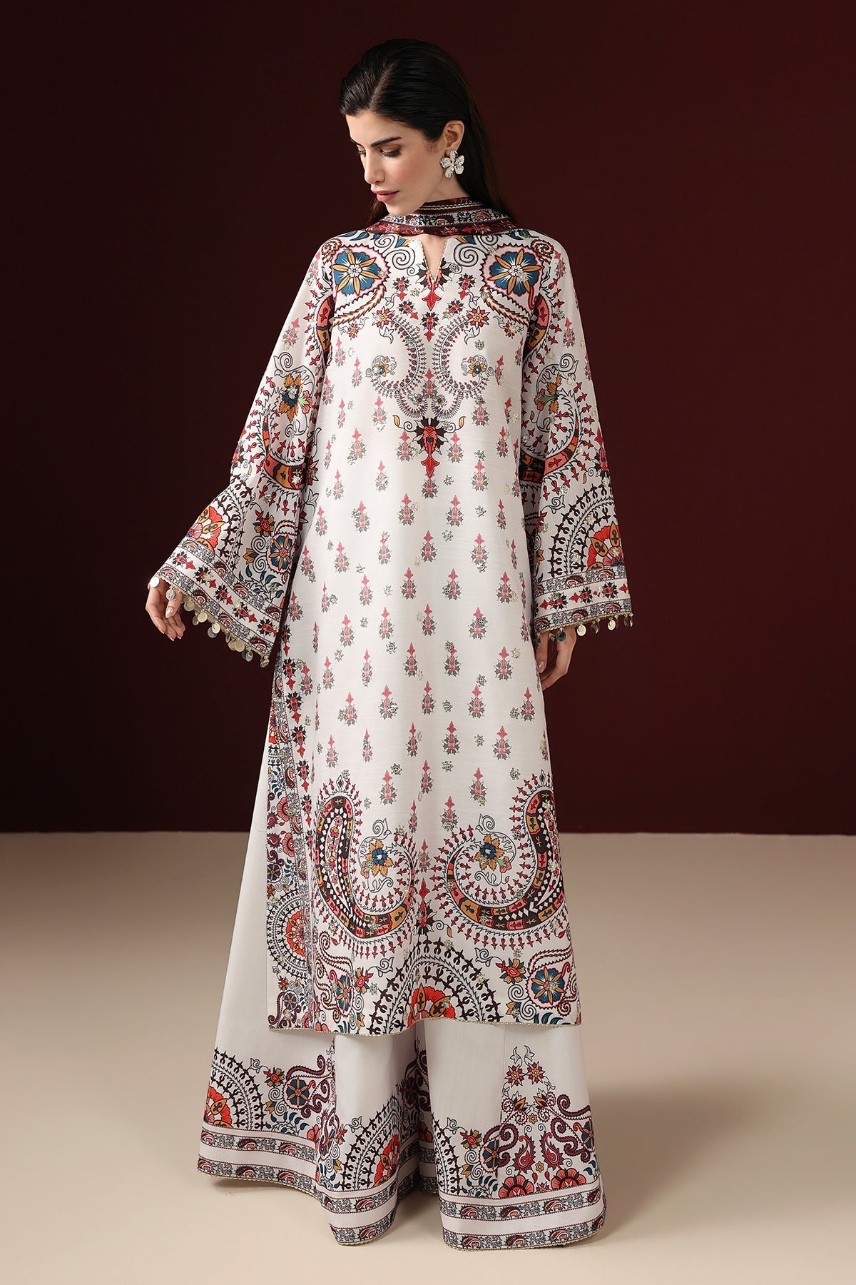 EMBROIDERED RAW SILK UR-7088