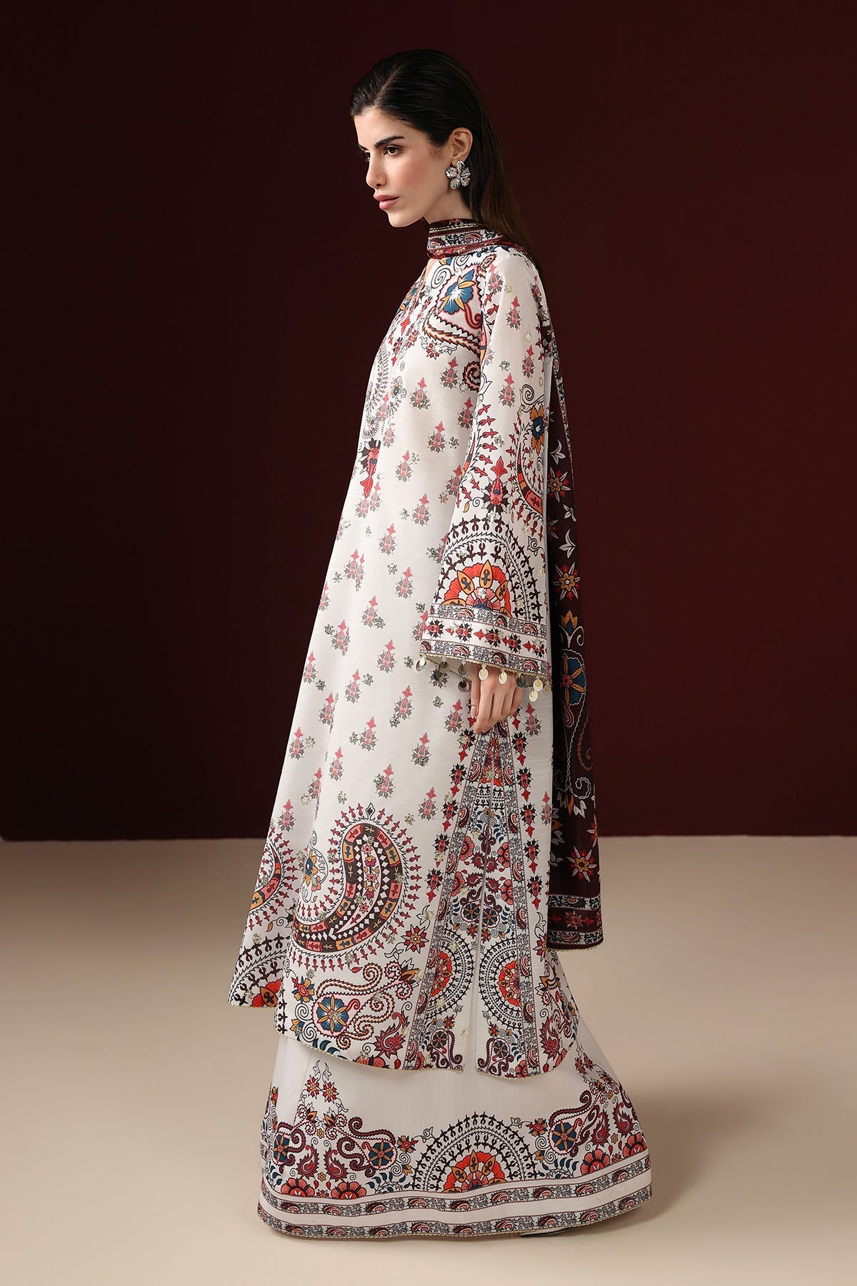 EMBROIDERED RAW SILK UR-7088