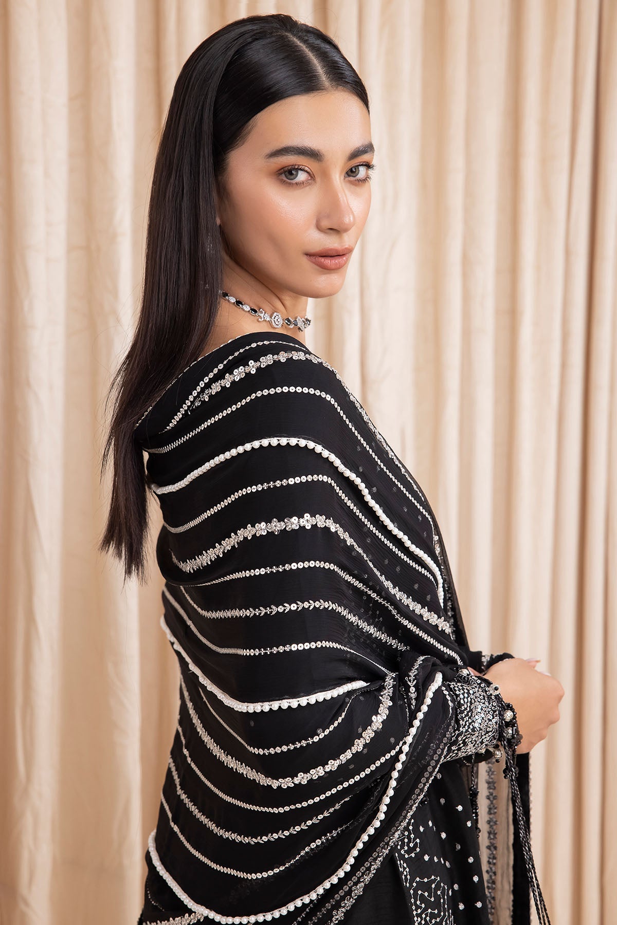 Embroidered Raw Silk UR-7001