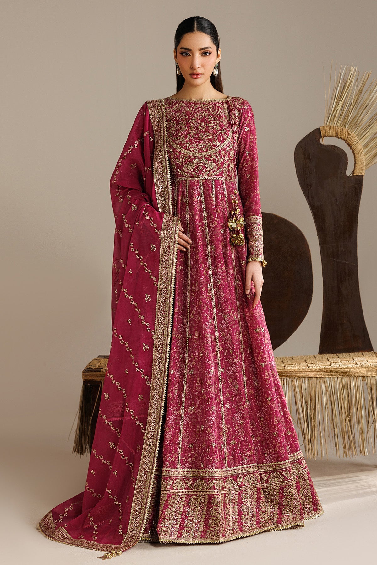 EMBROIDERED RAW SILK UR-7084