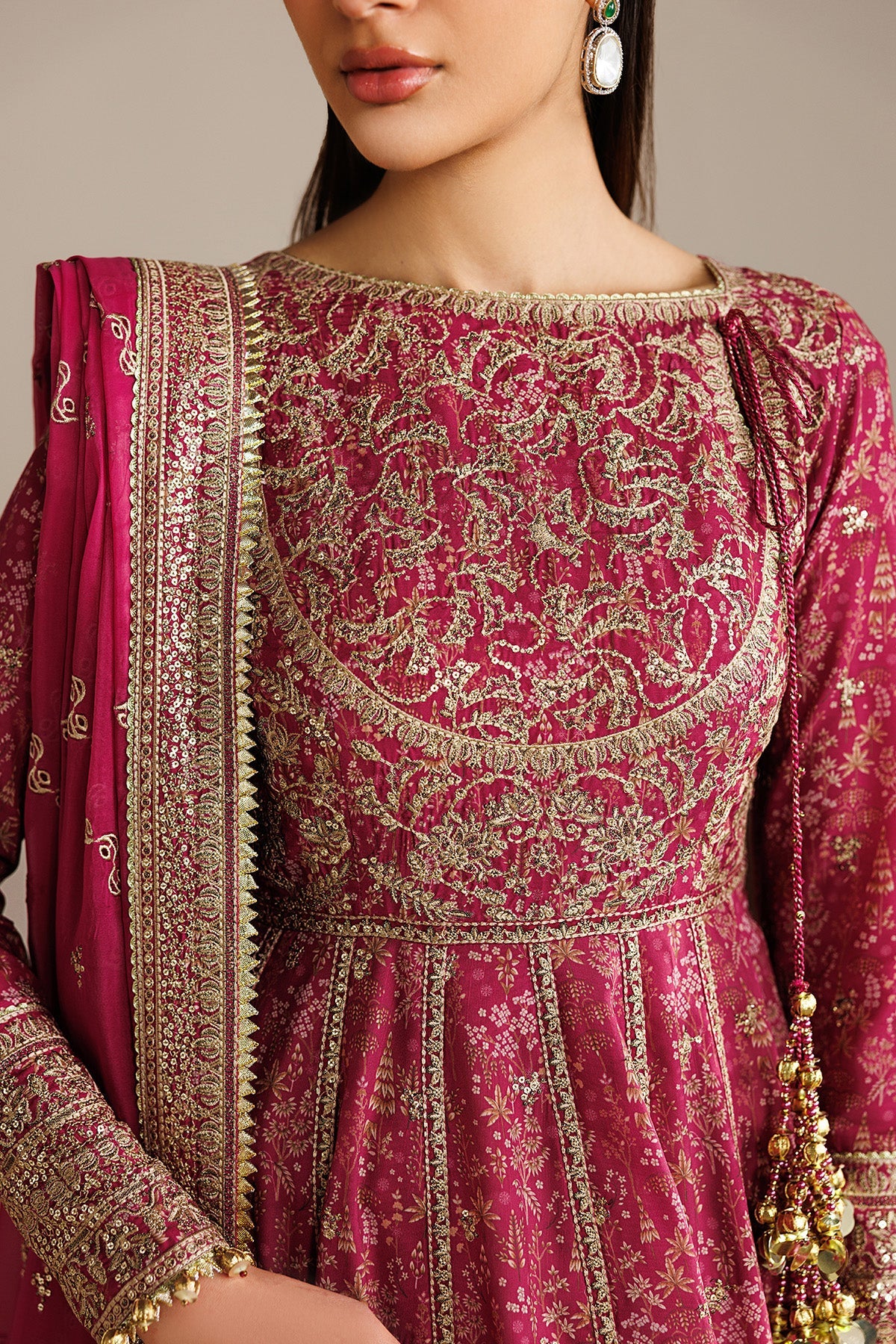 EMBROIDERED RAW SILK UR-7084