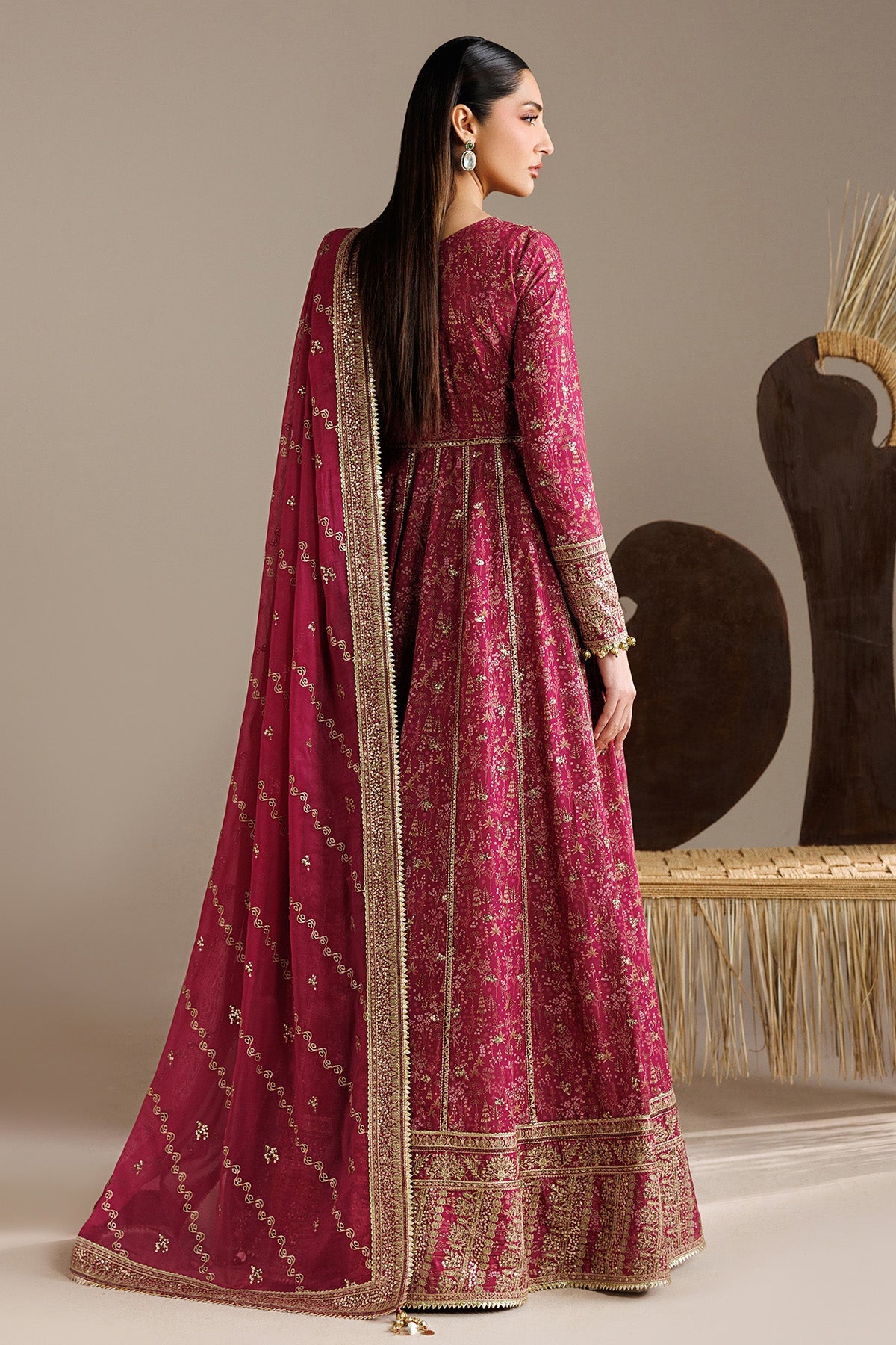EMBROIDERED RAW SILK UR-7084