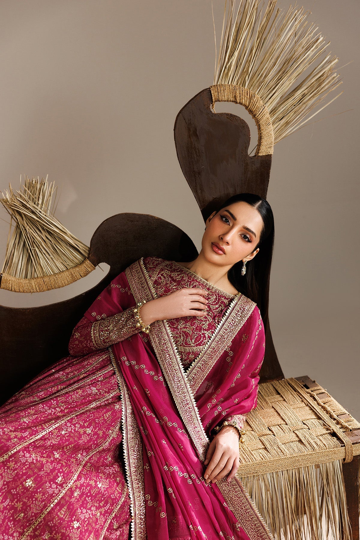 EMBROIDERED RAW SILK UR-7084