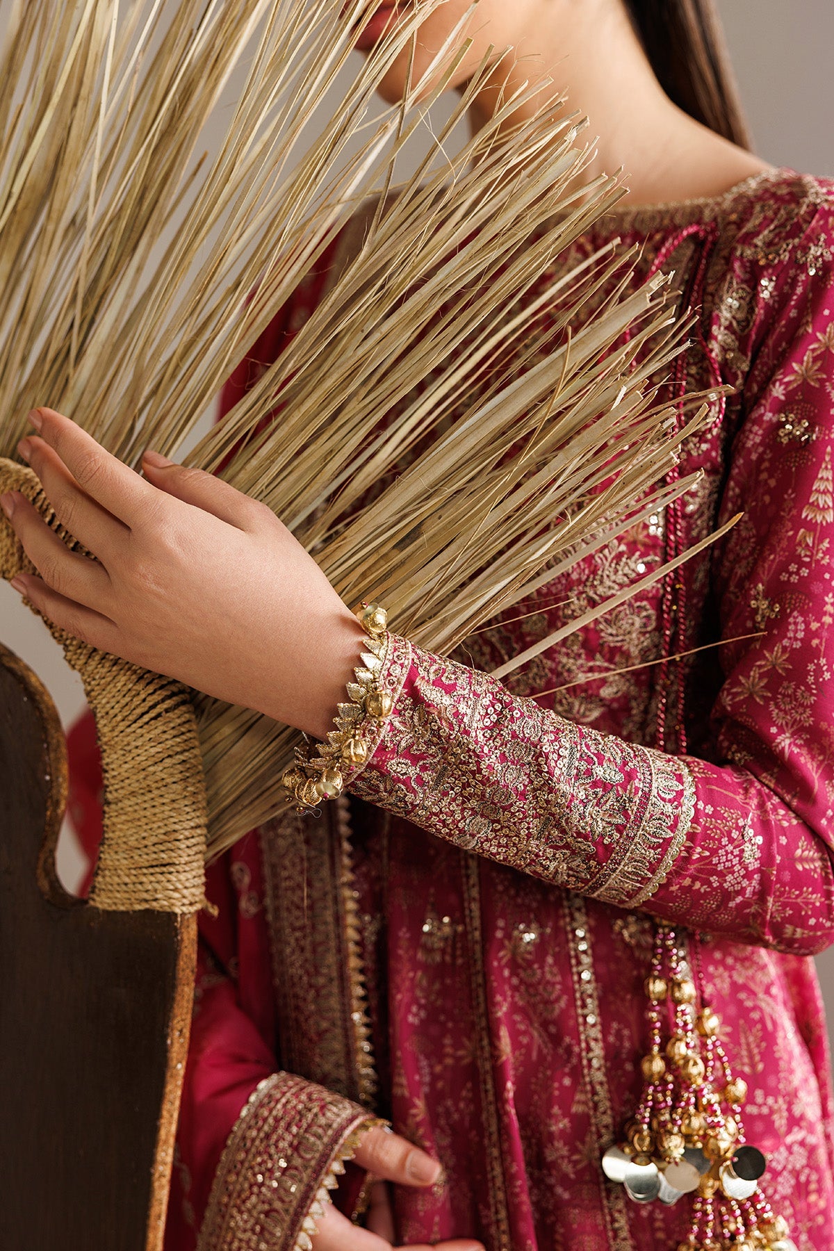 EMBROIDERED RAW SILK UR-7084