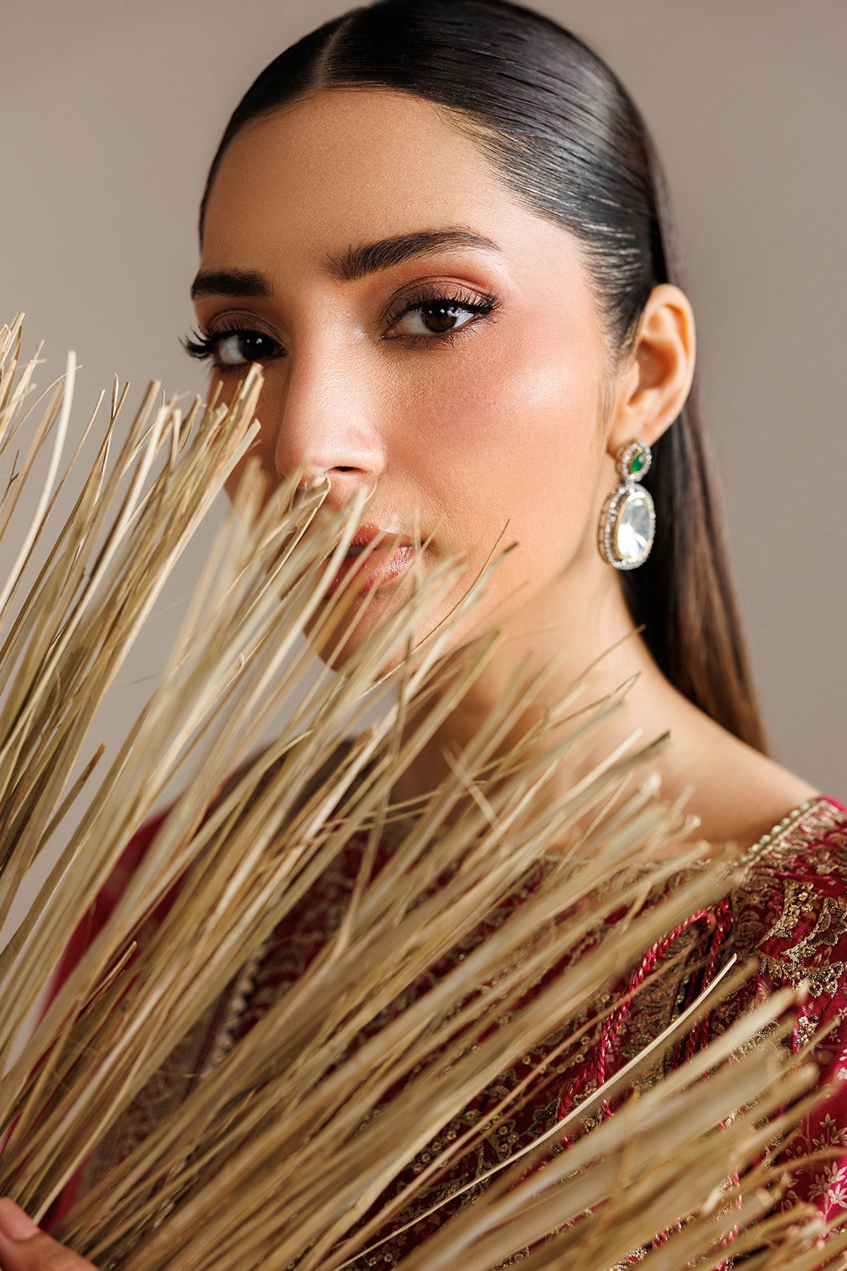 EMBROIDERED RAW SILK UR-7084