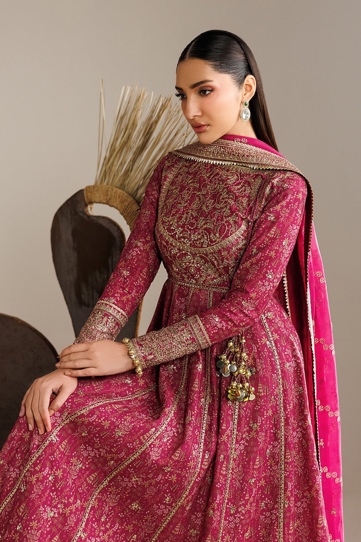 EMBROIDERED RAW SILK UR-7084