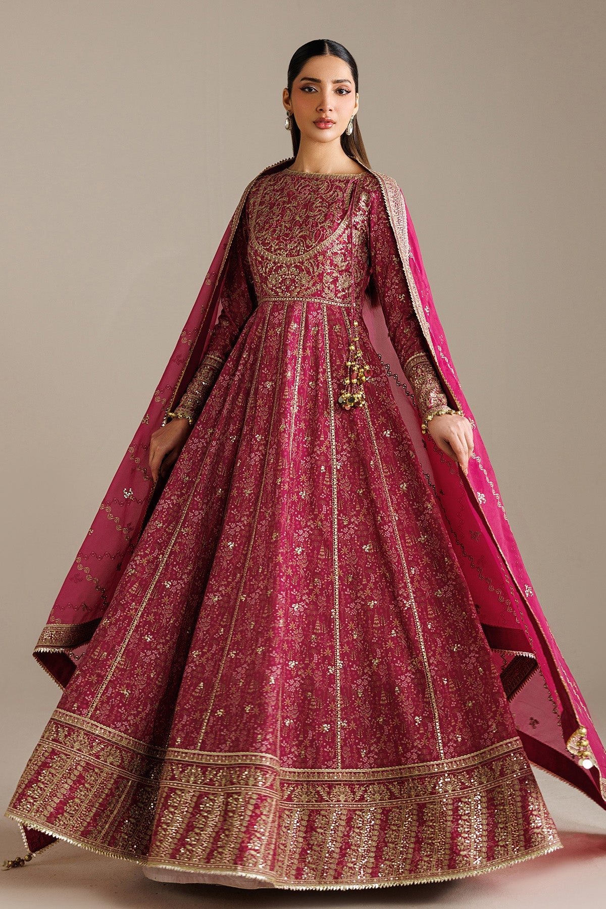 EMBROIDERED RAW SILK UR-7084