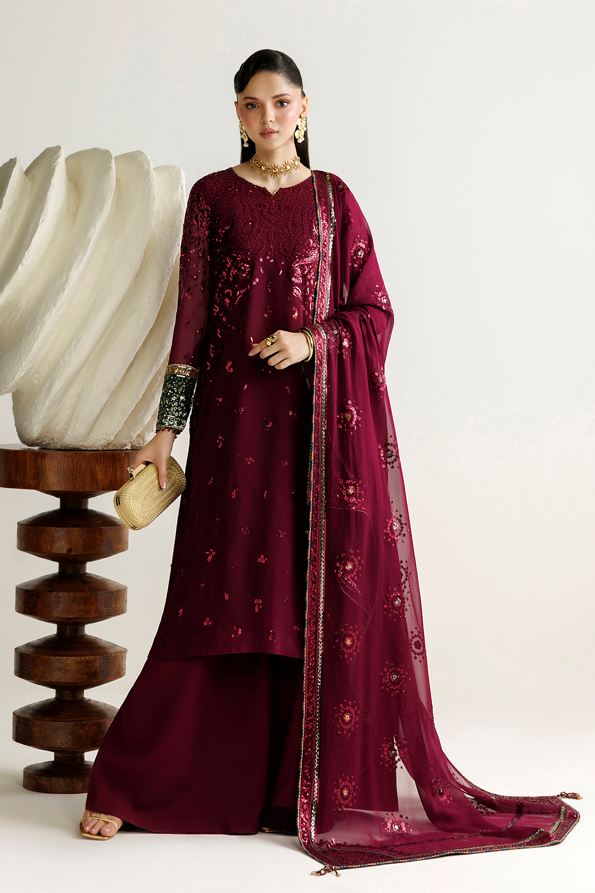 EMBROIDERED CHIFFON UC-3137