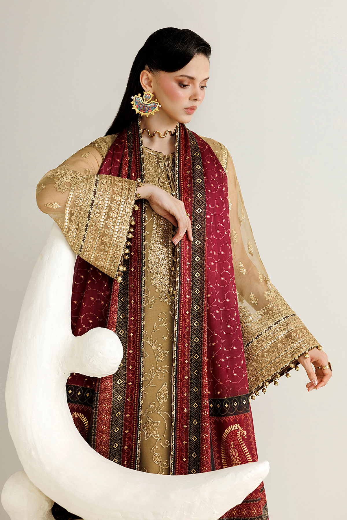 EMBROIDERED CHIFFON UC-3136
