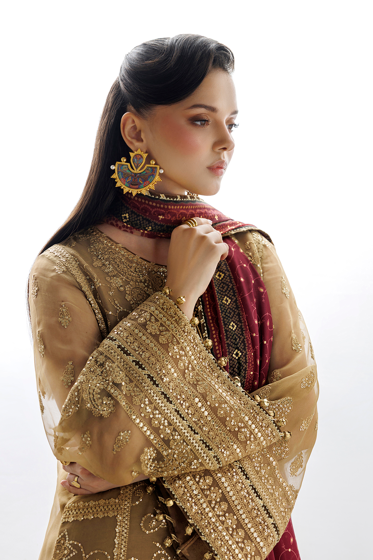 EMBROIDERED CHIFFON UC-3136