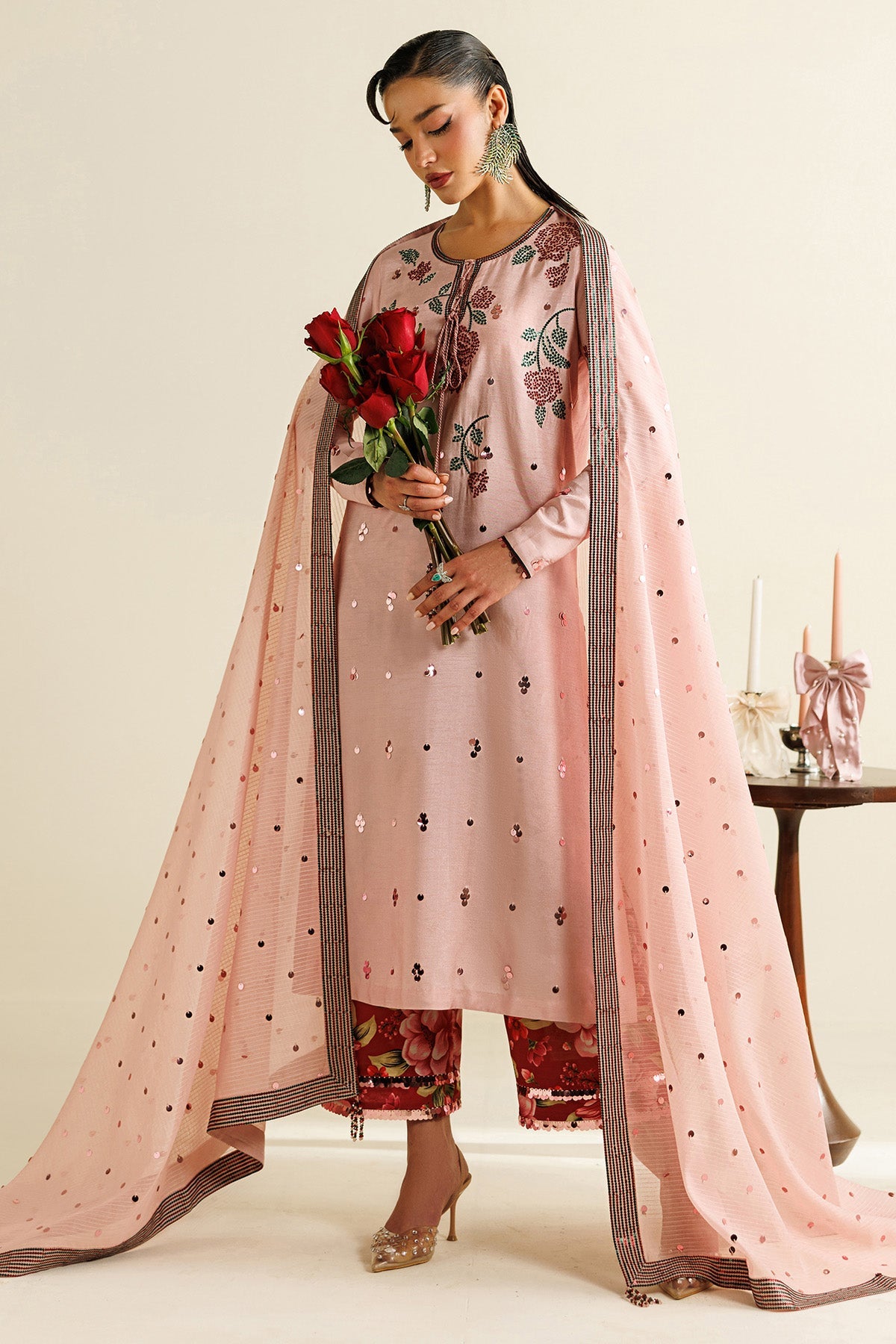 Embroidered Raw Silk UR-7071