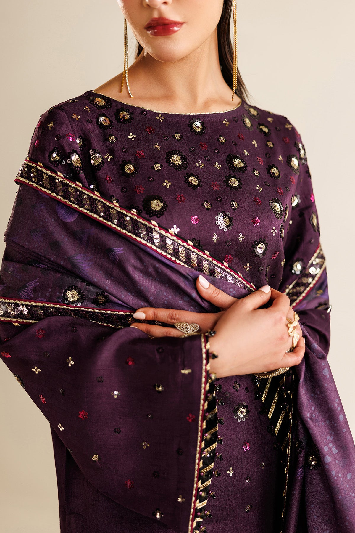 Embroidered Raw Silk UR-7063
