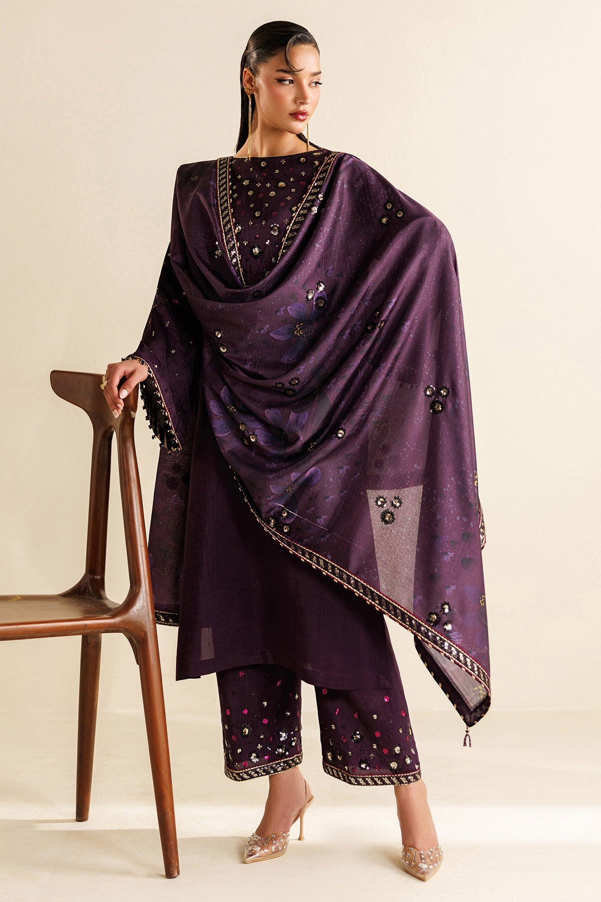 Embroidered Raw Silk UR-7063
