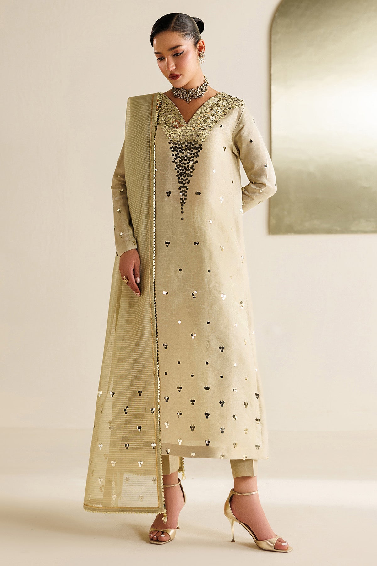 Embroidered Raw Silk UR-7072