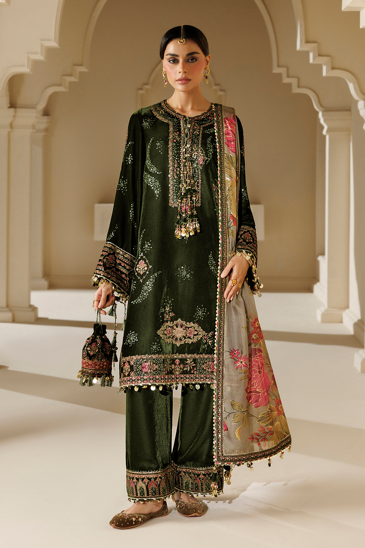 Embroidered Velvet Formal VF-2043
