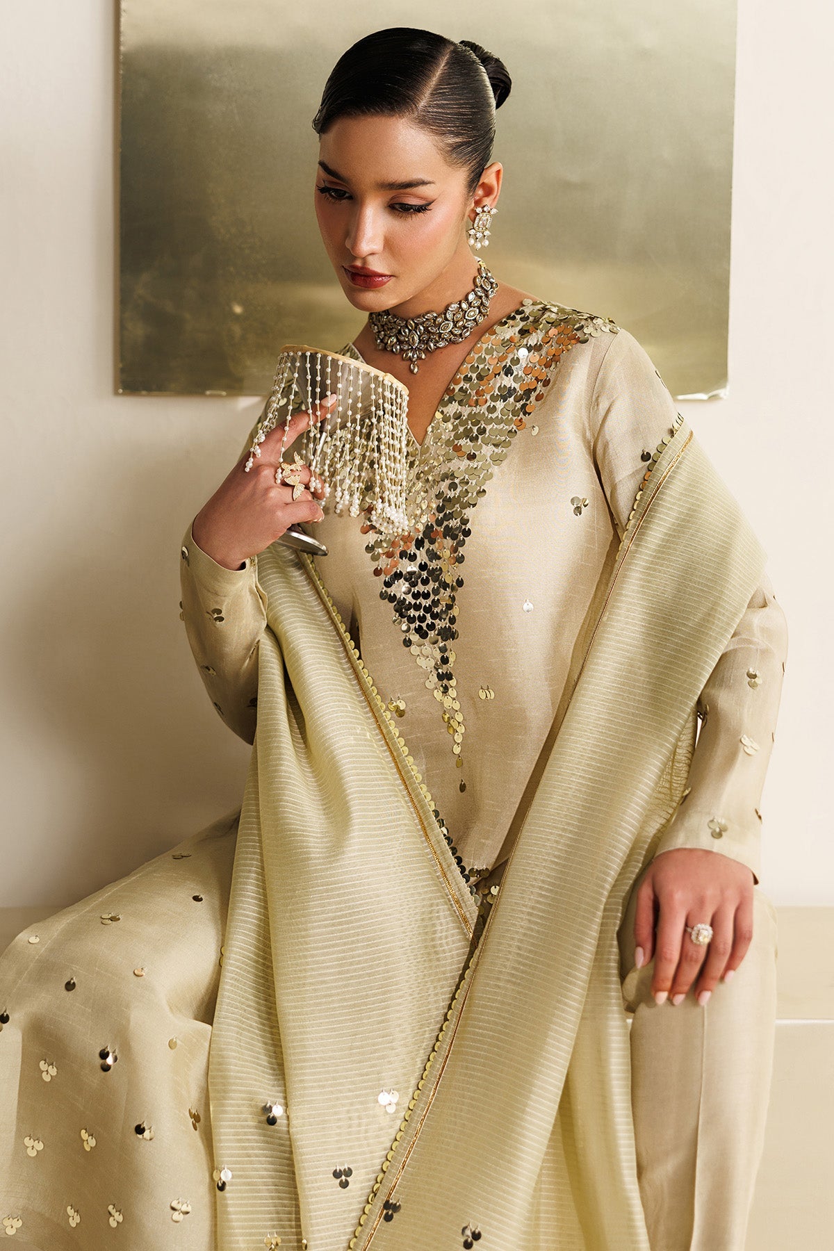 Embroidered Raw Silk UR-7072