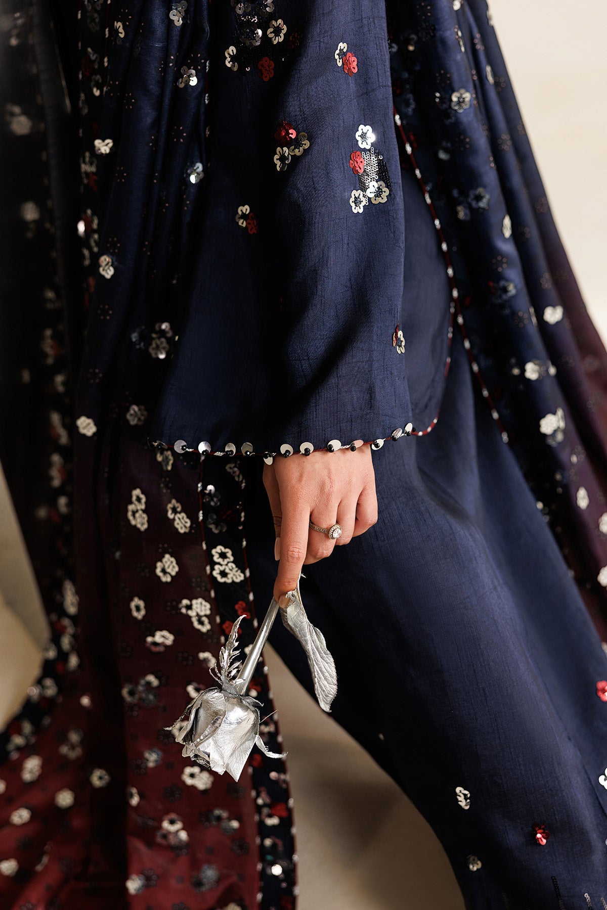Embroidered Raw Silk UR-7064