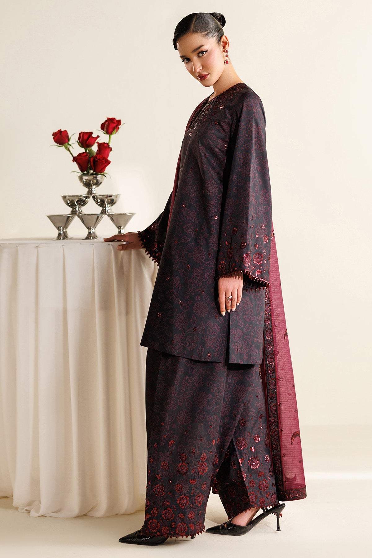 Embroidered Raw Silk UR-7068