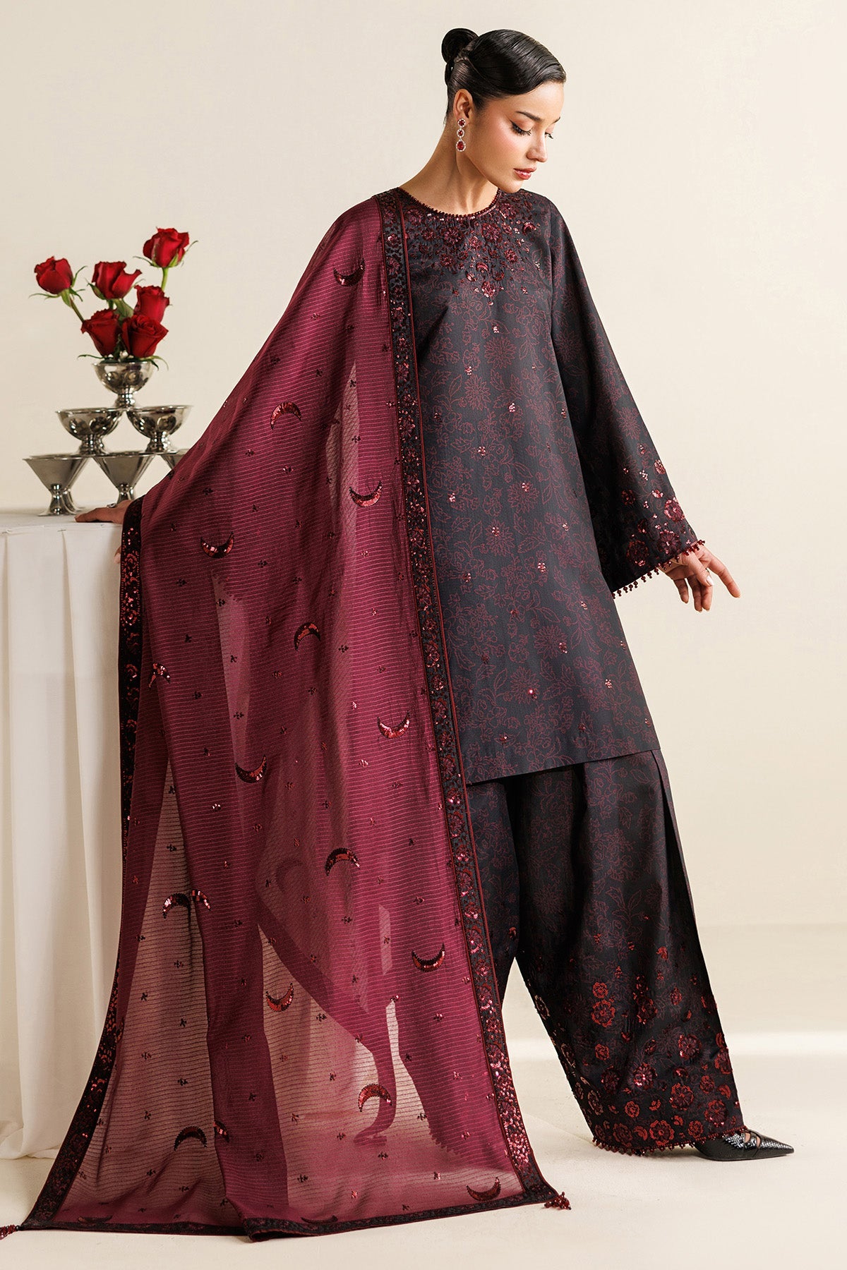 Embroidered Raw Silk UR-7068
