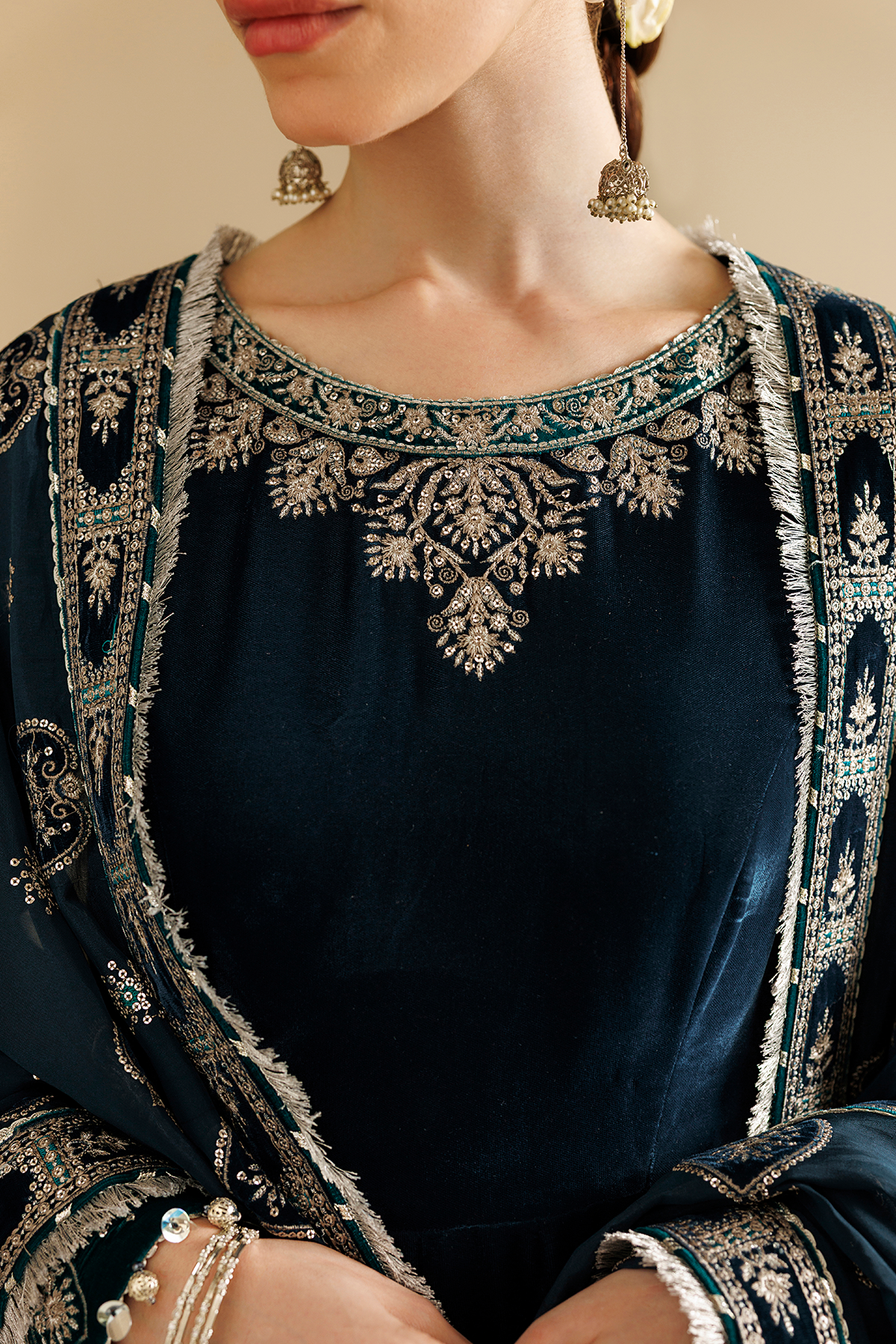 Embroidered Velvet Formal CVF26-D09