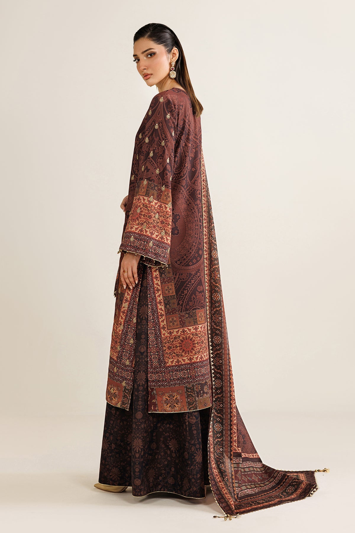 EMBROIDERED RAW SILK UR-7090