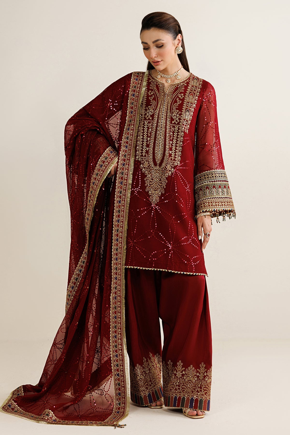 EMBROIDERED CHIFFON UC-3124