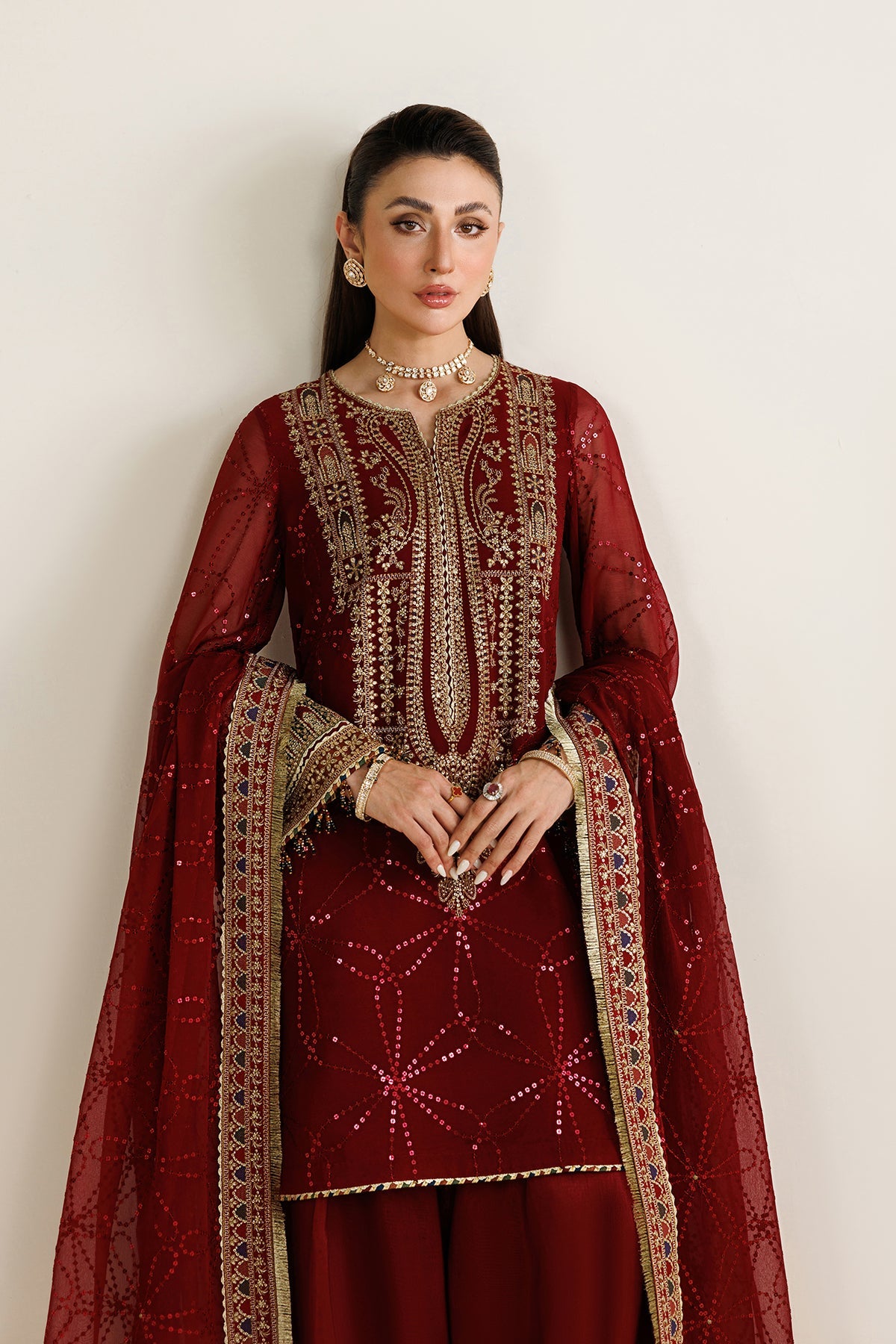EMBROIDERED CHIFFON UC-3124