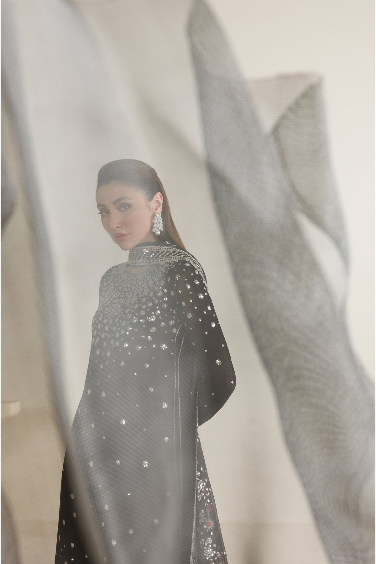 EMBROIDERED CHIFFON UC-3127