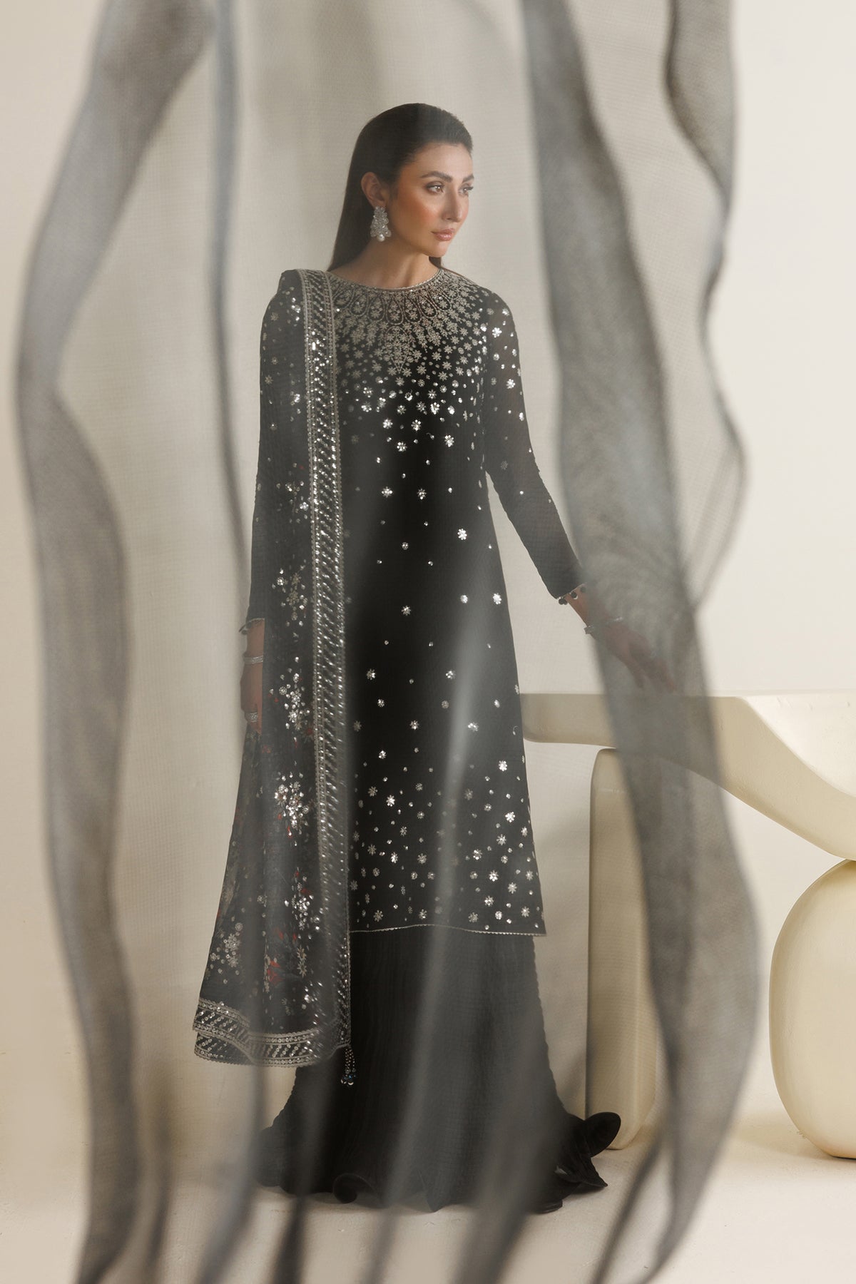 EMBROIDERED CHIFFON UC-3127