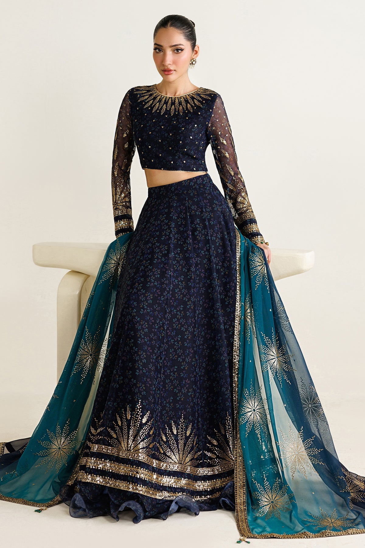 EMBROIDERED CHIFFON UC-3103