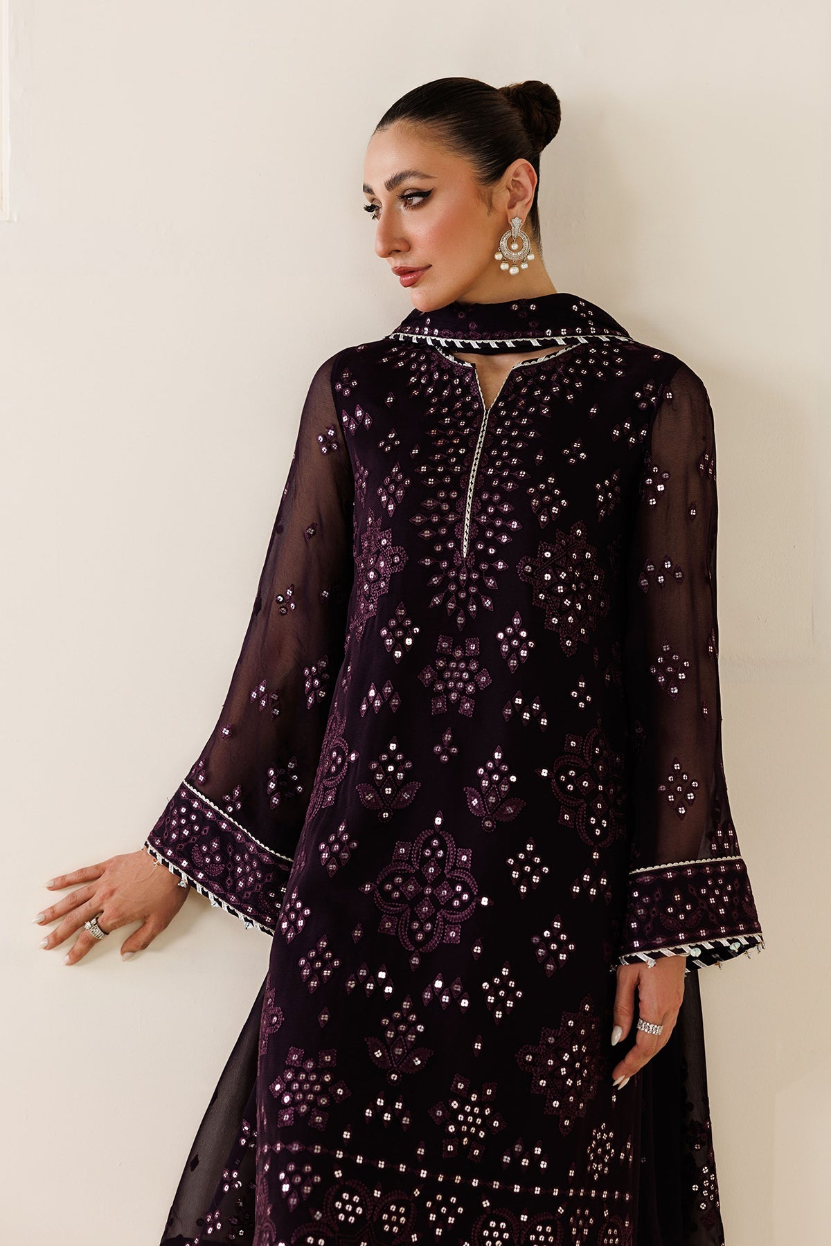EMBROIDERED CHIFFON UC-3123
