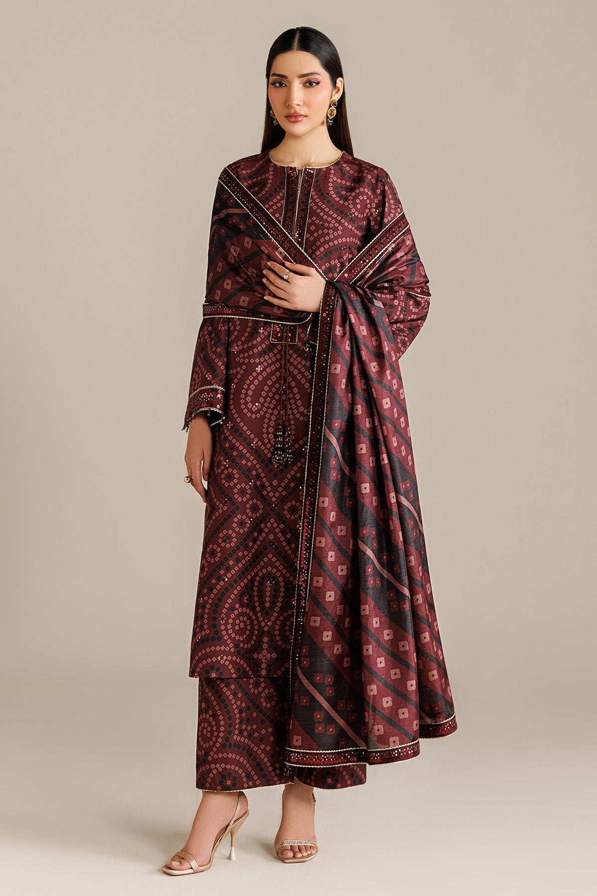 EMBROIDERED RAW SILK UR-7079