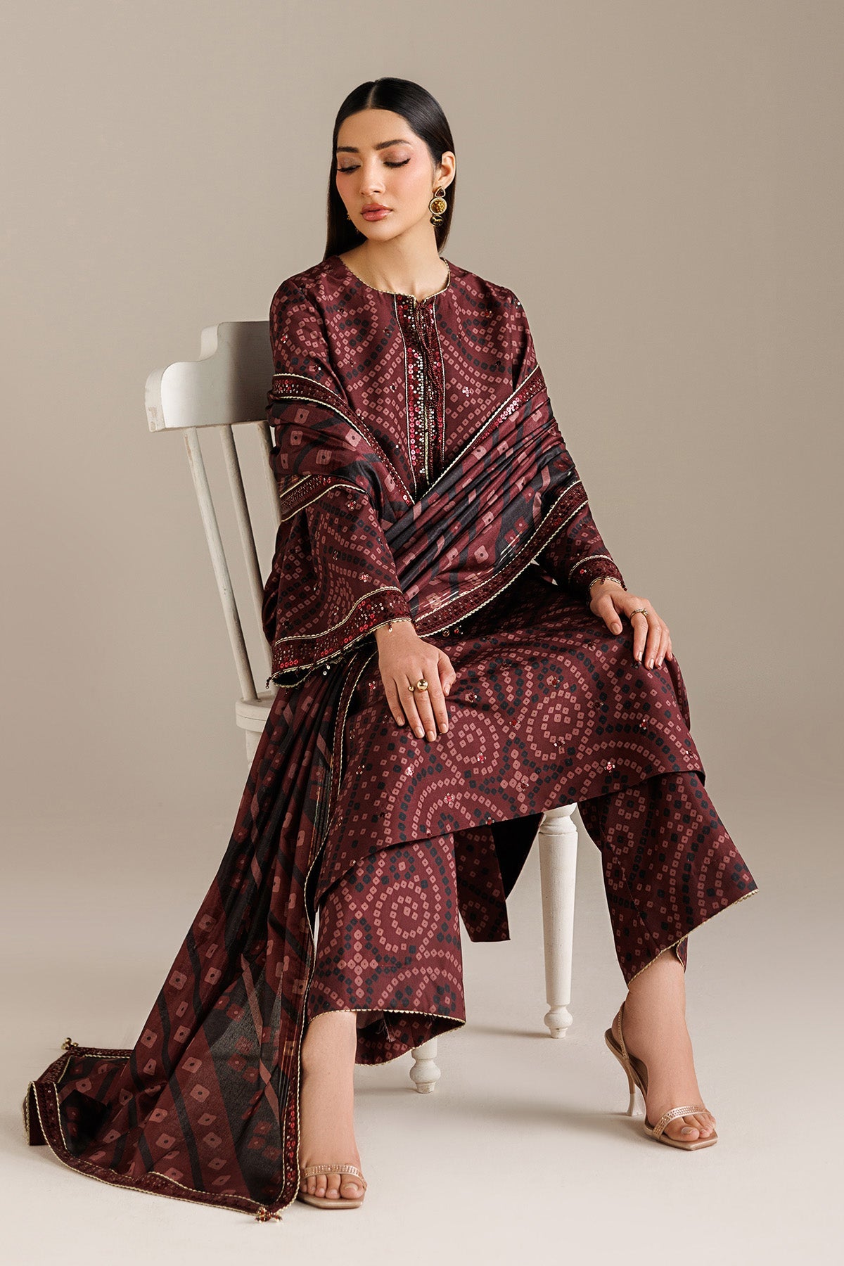 EMBROIDERED RAW SILK UR-7079