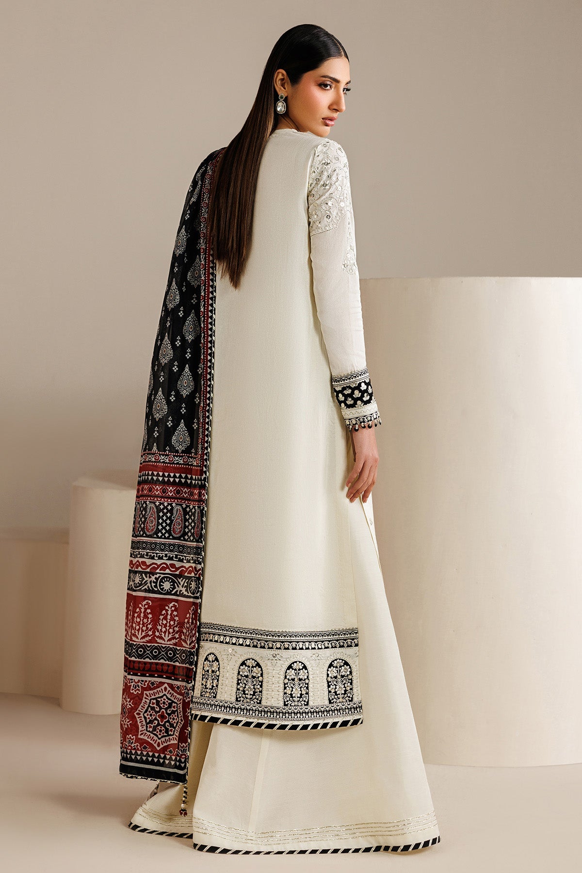 EMBROIDERED RAW SILK UR-7080