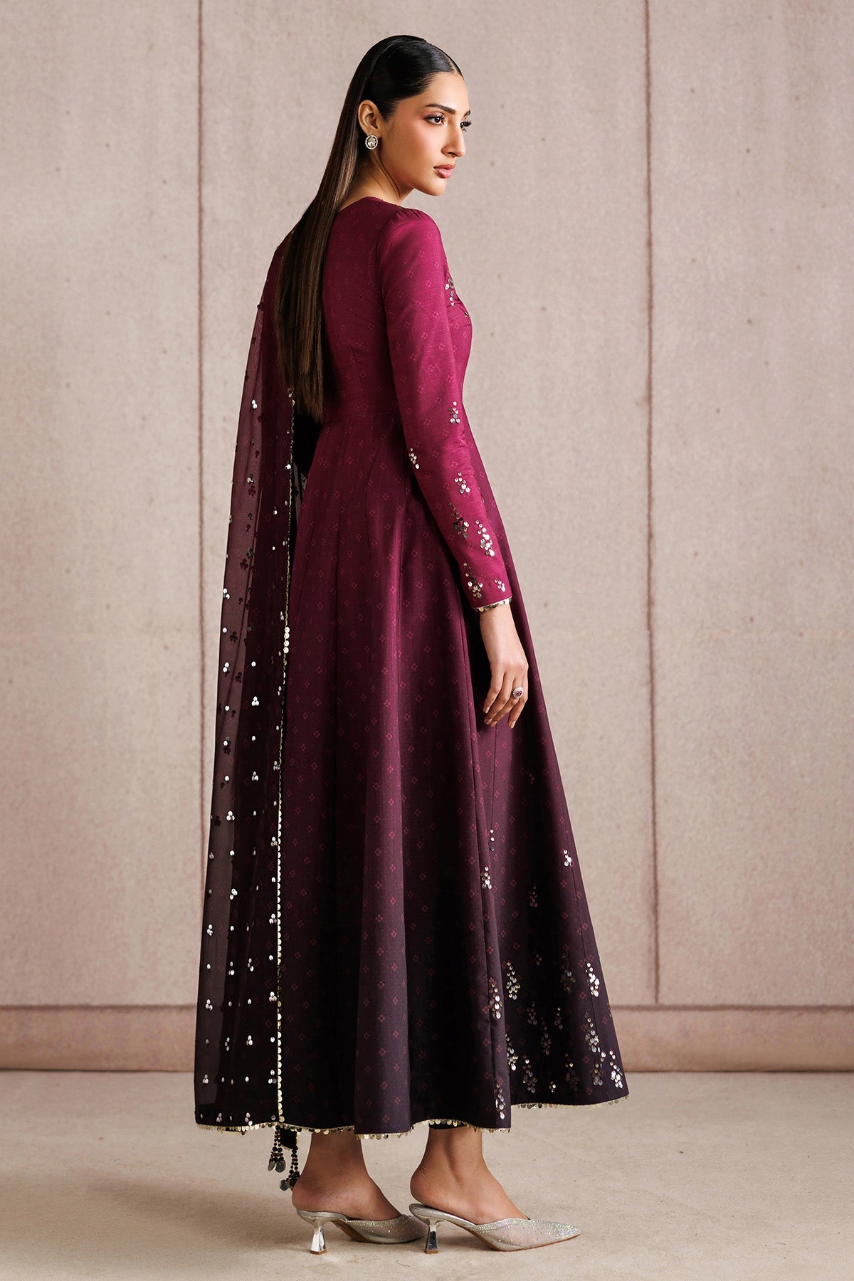 EMBROIDERED RAW SILK UR-7073