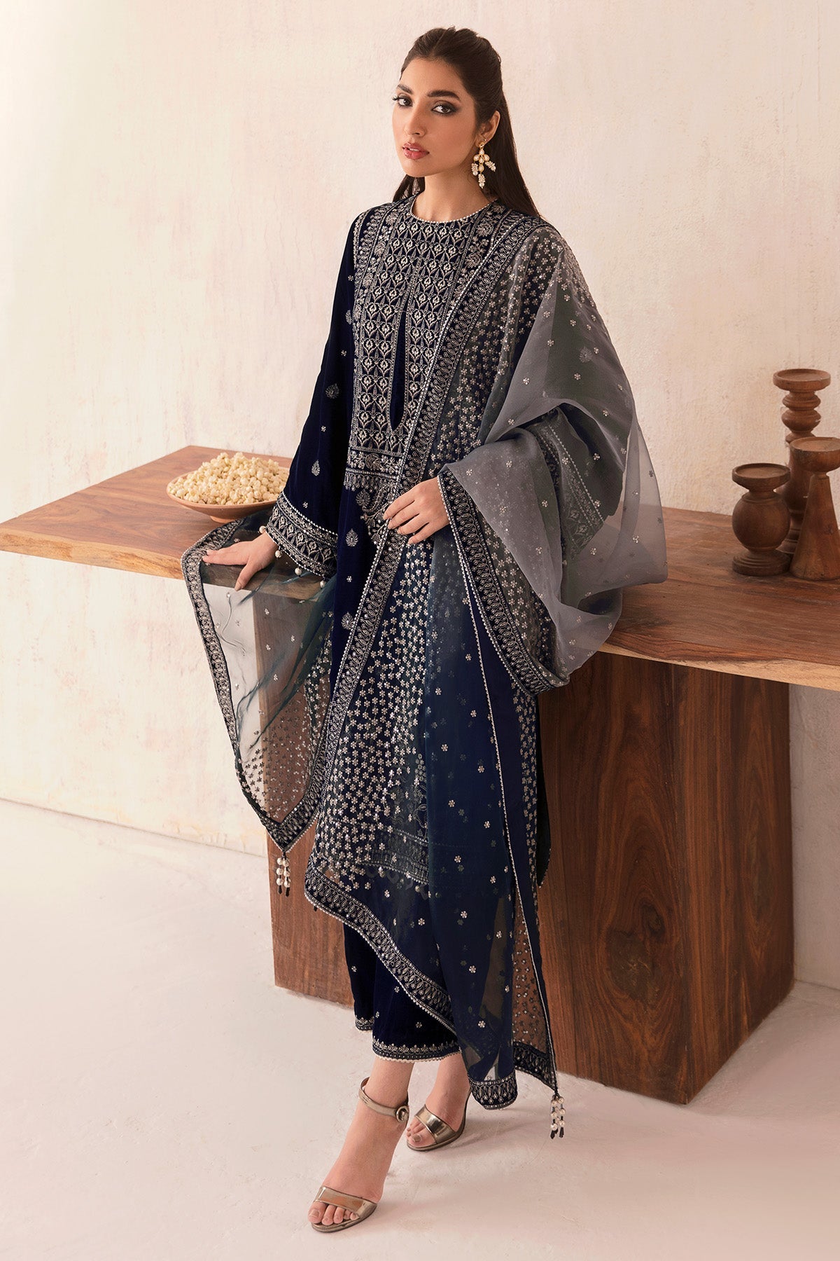 Embroidered Velvet Formal VF-2003