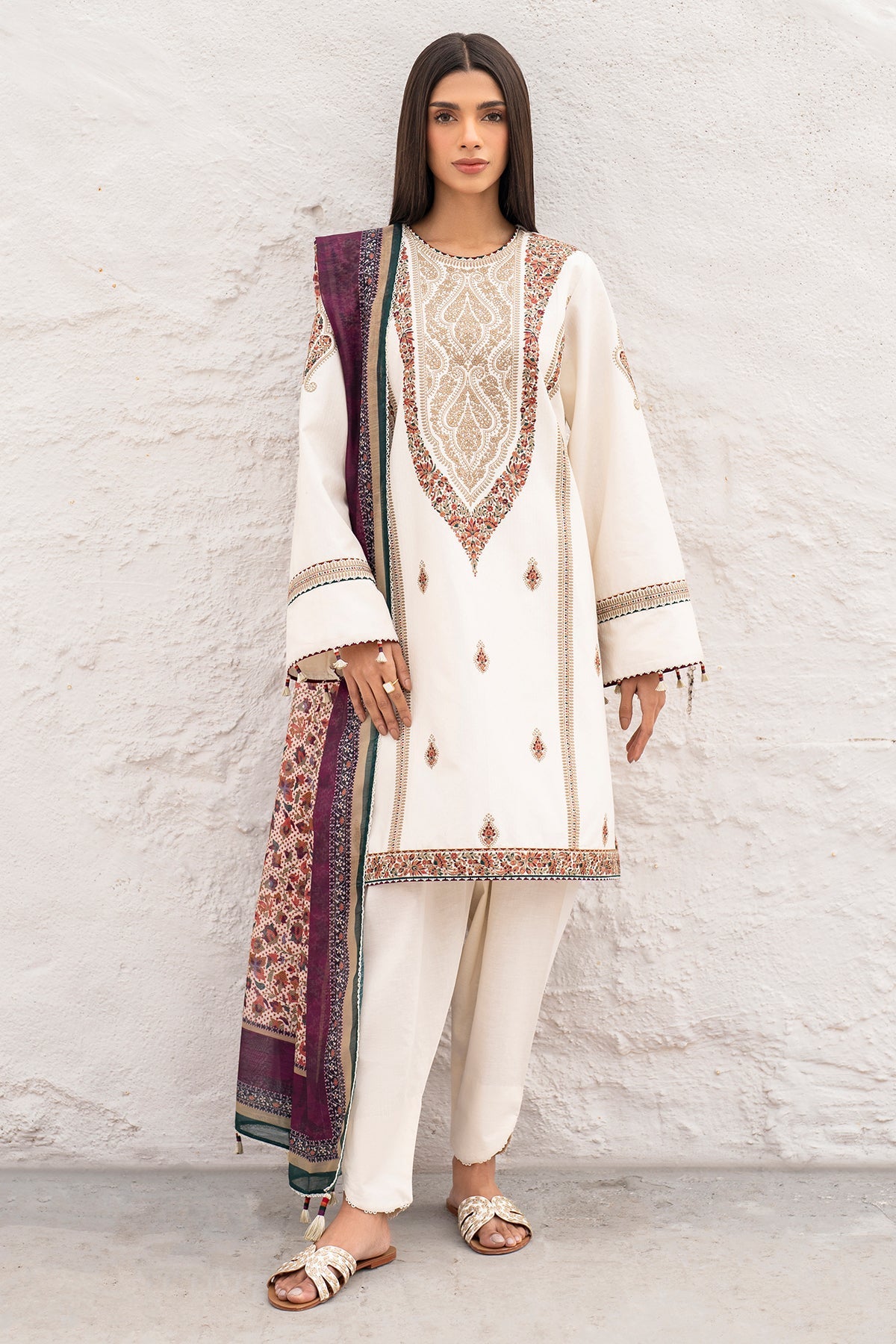 EMBROIDERED DOBBY LAWN RTW - 1173