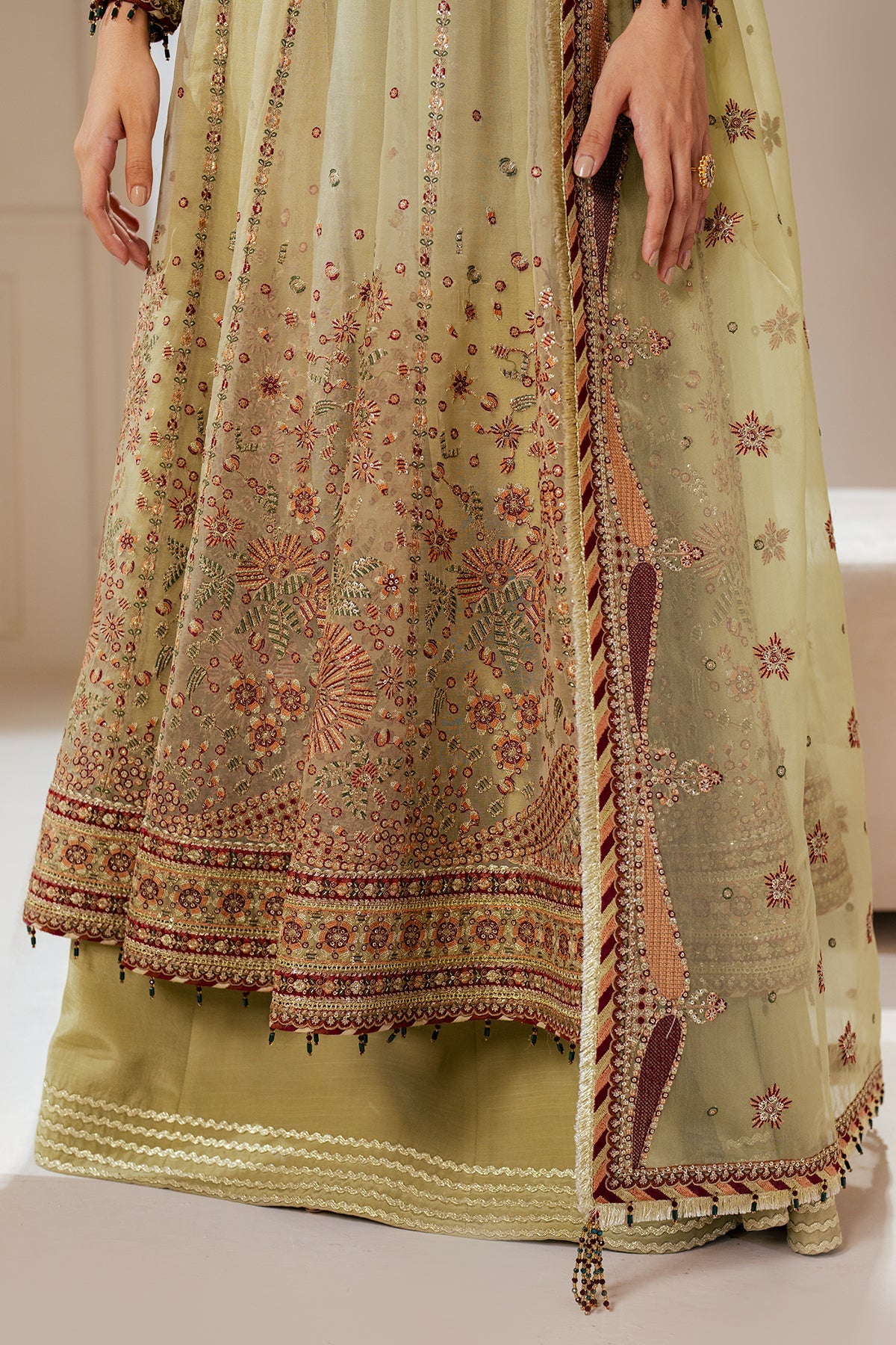embroidered net dress