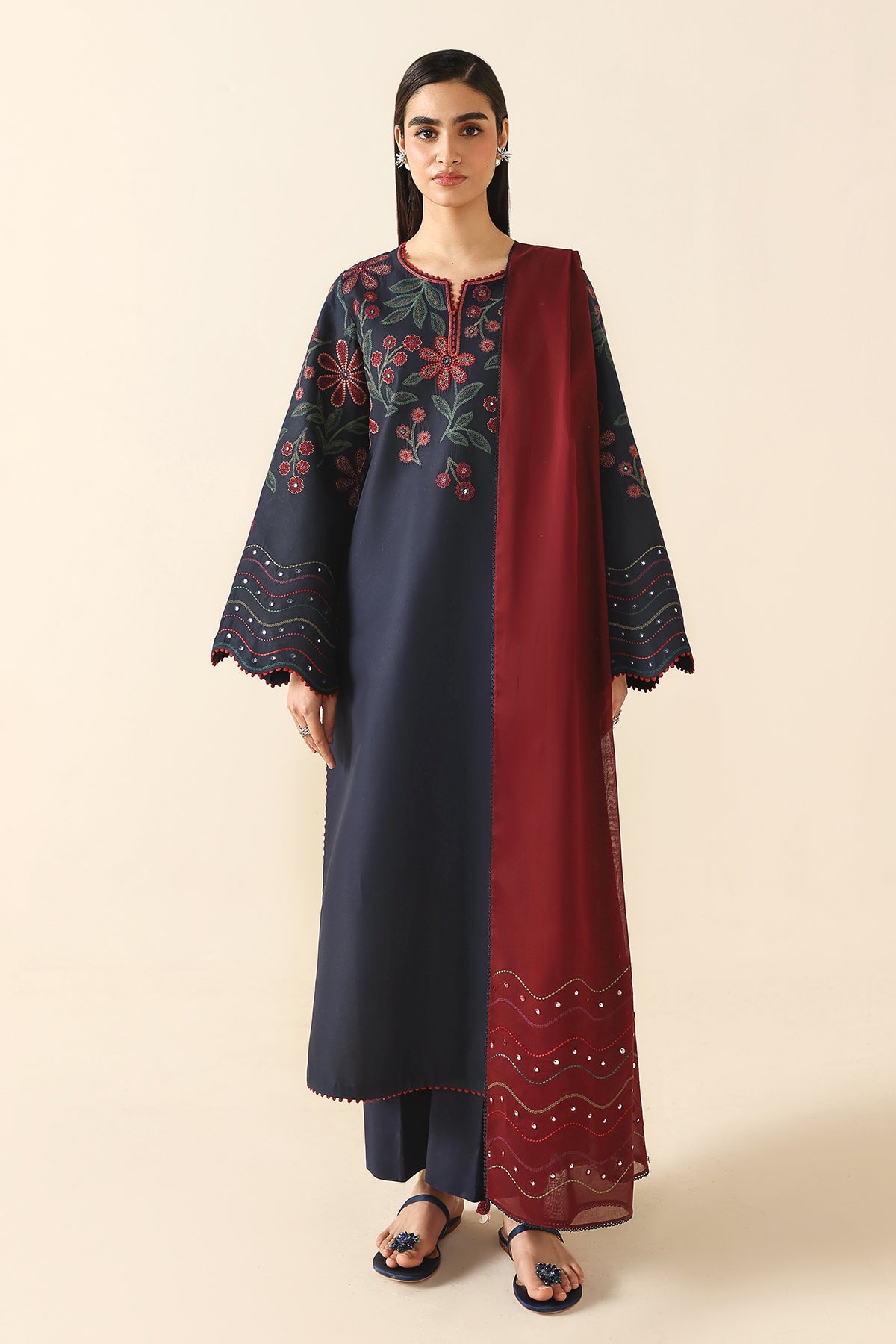EMBROIDERED LAWN USE-9341