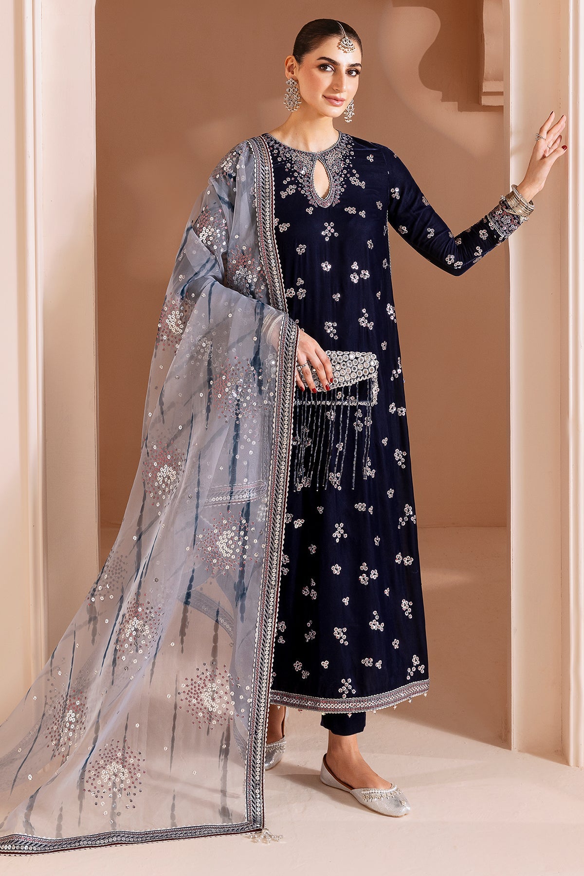 Embroidered Velvet Formal CVF25-D03
