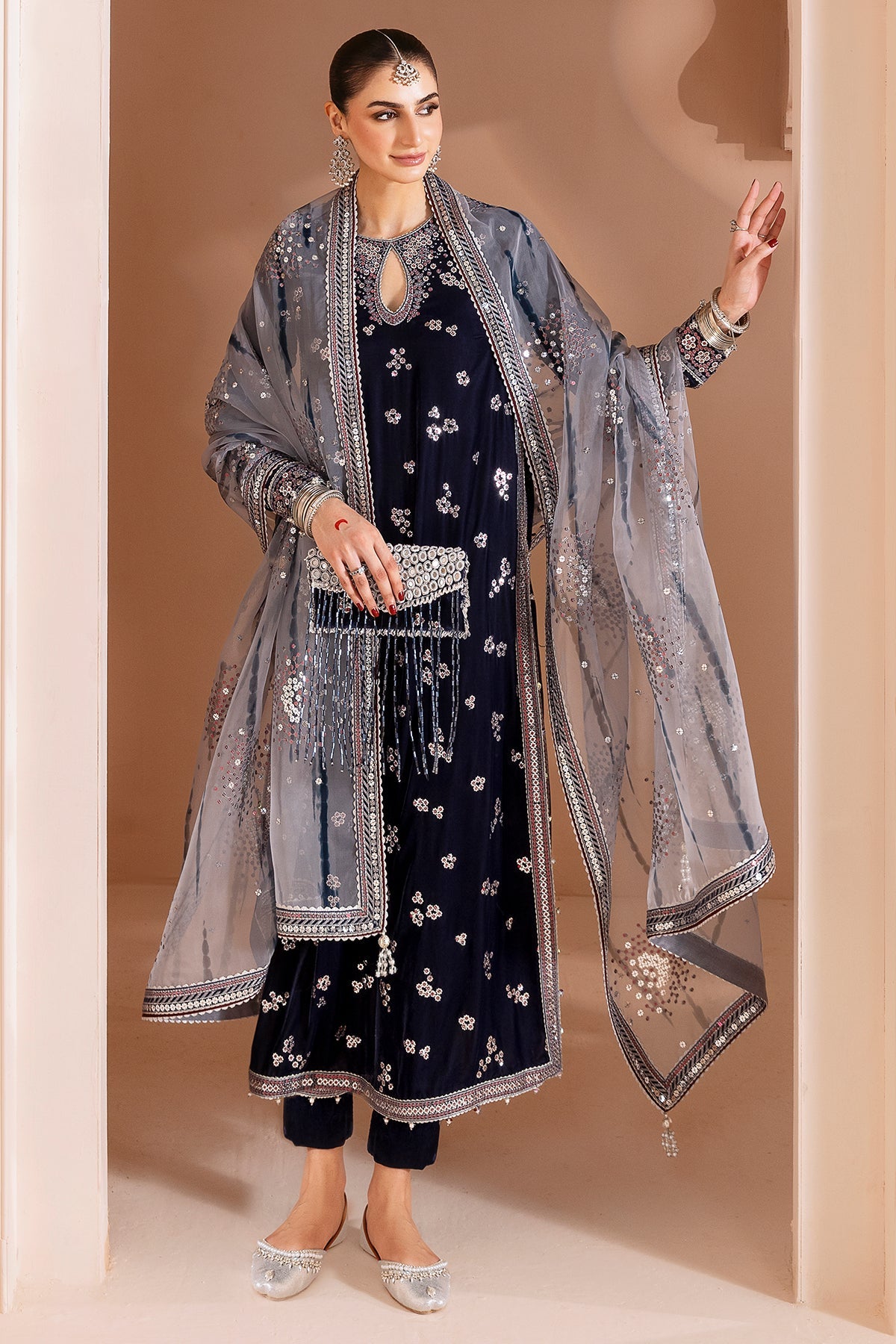 Embroidered Velvet Formal CVF25-D03