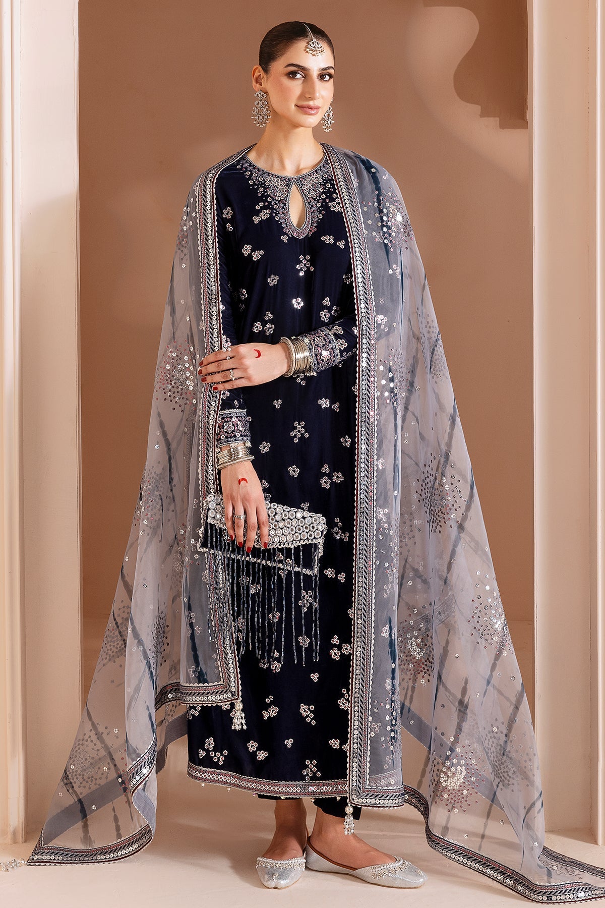 Embroidered Velvet Formal CVF25-D03