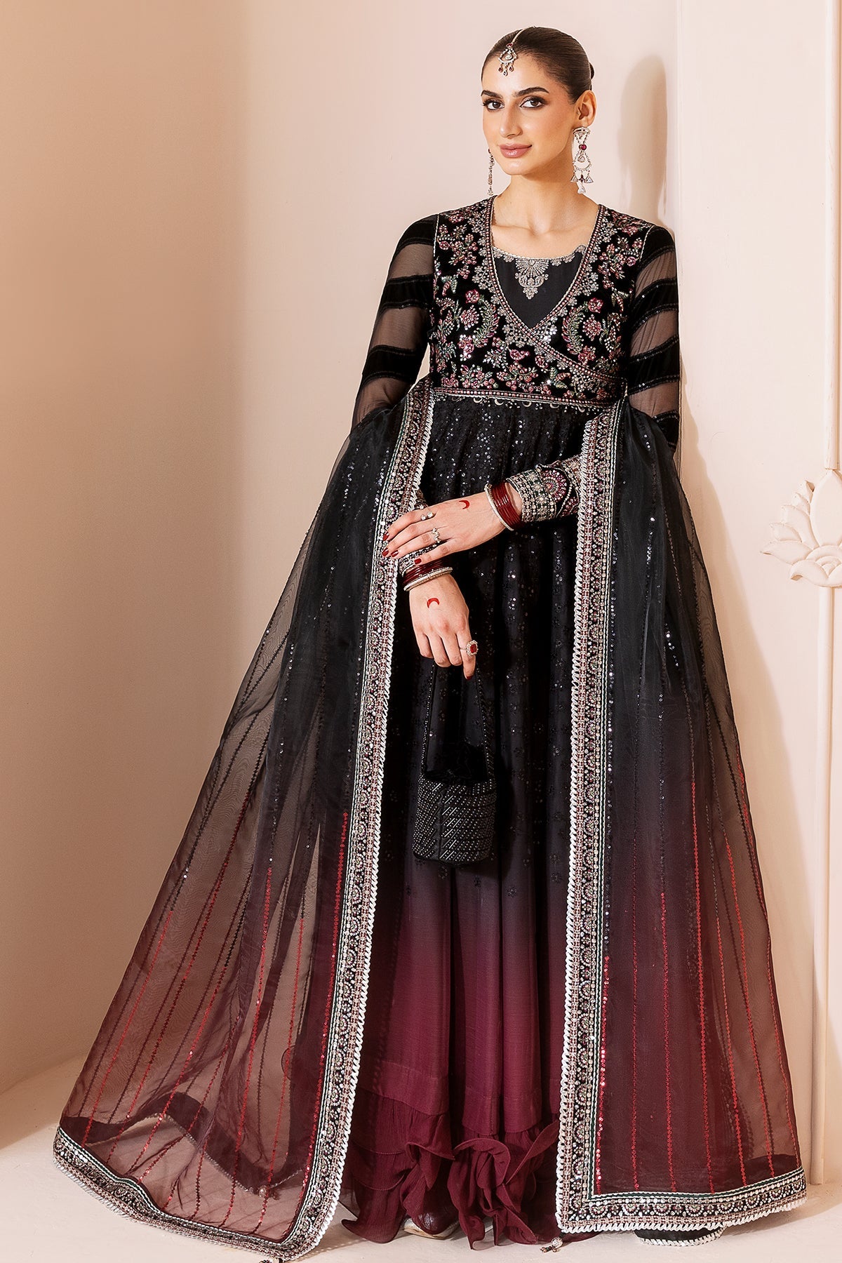 Embroidered Velvet Formal CVF D-10