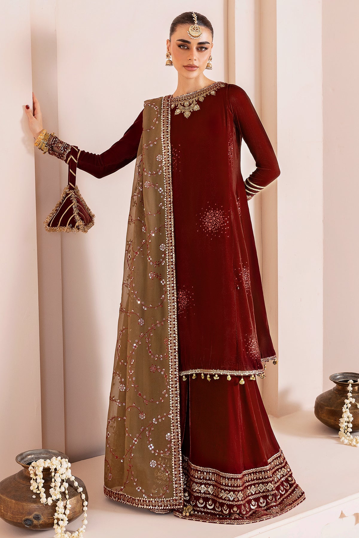 Embroidered Velvet Formal CVF D-07