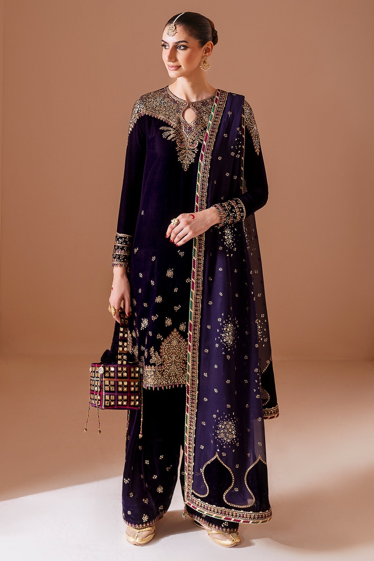 Embroidered Velvet Formal CVF D-08