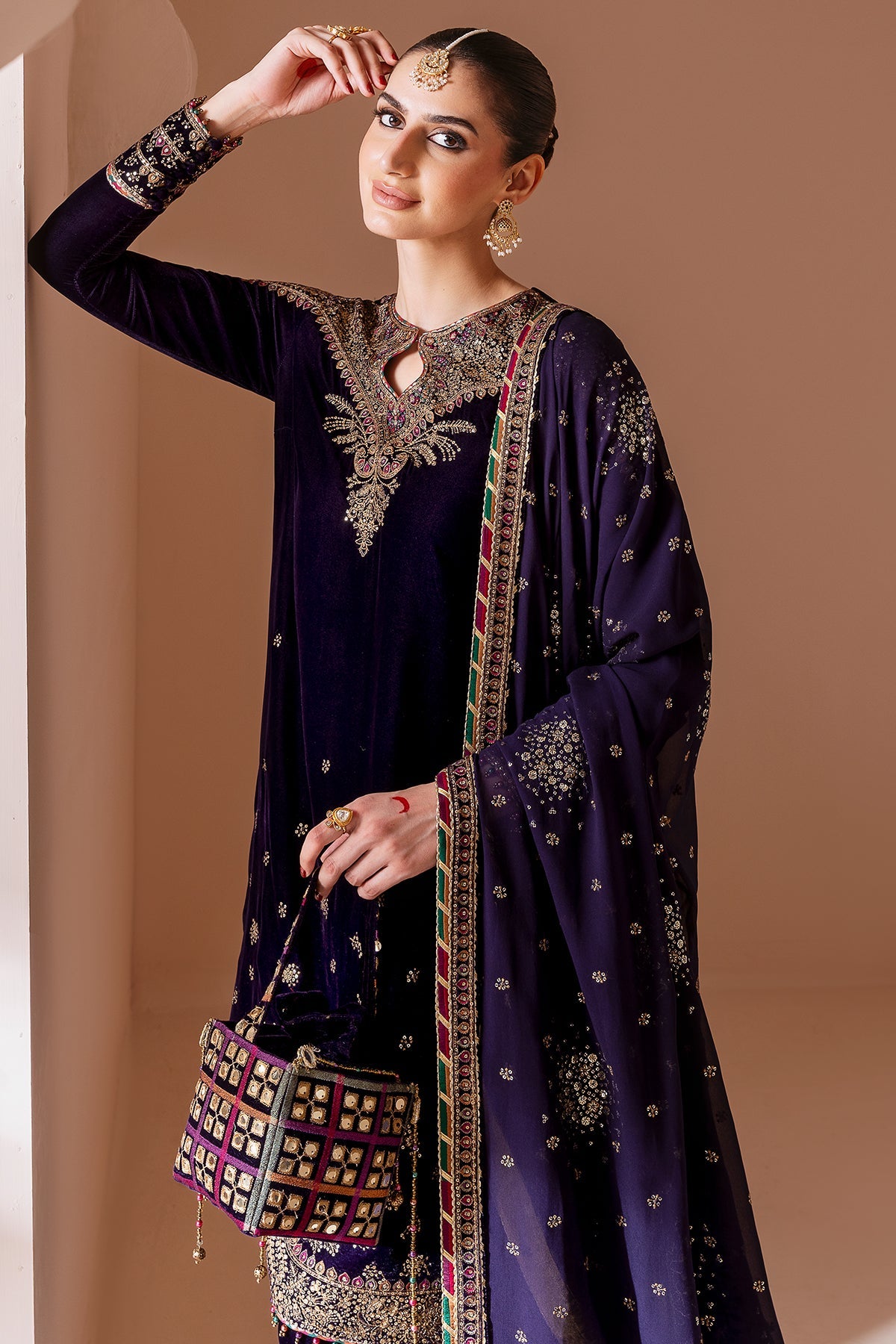 Embroidered Velvet Formal CVF D-08