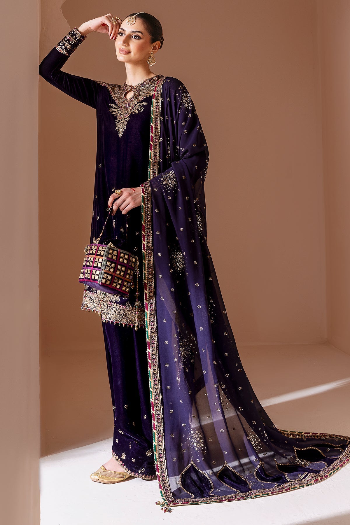 Embroidered Velvet Formal CVF D-08