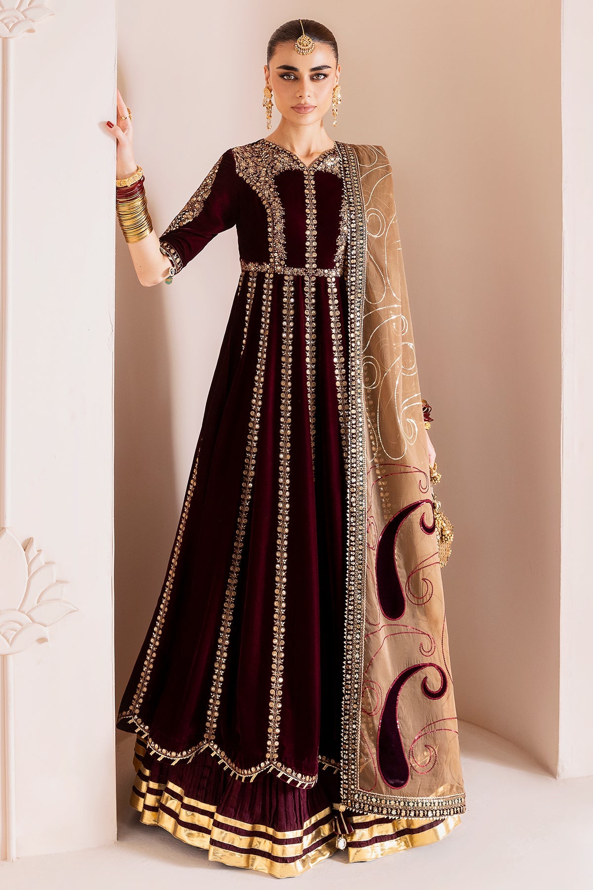 Embroidered Velvet Formal CVF D-12