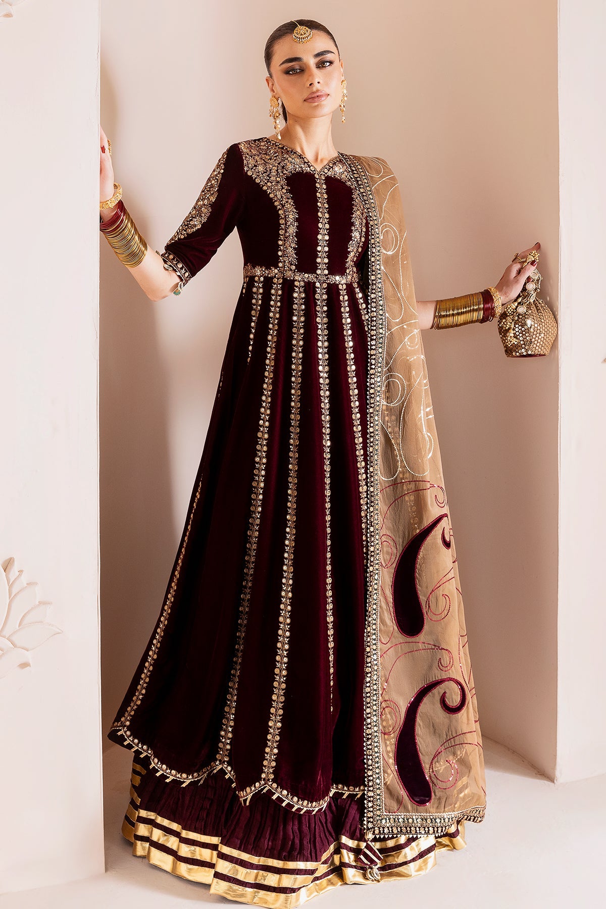 Embroidered Velvet Formal CVF25-D12