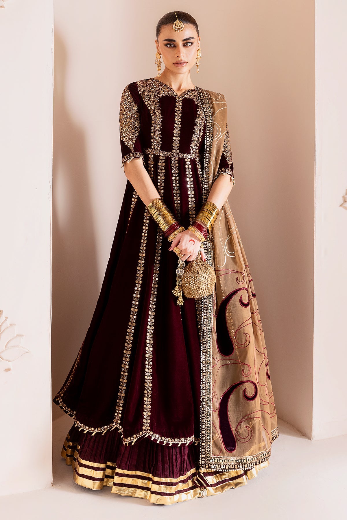 Embroidered Velvet Formal CVF D-12